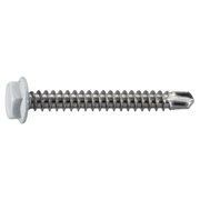 MIDWEST FASTENER Self-Drilling Screw, #10 x 1-1/2 in, Painted Stainless Steel Hex Head Hex Drive, 8 PK 39587